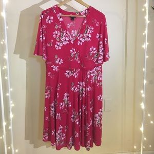 Torrid Pink Floral Short Sleeved Dress